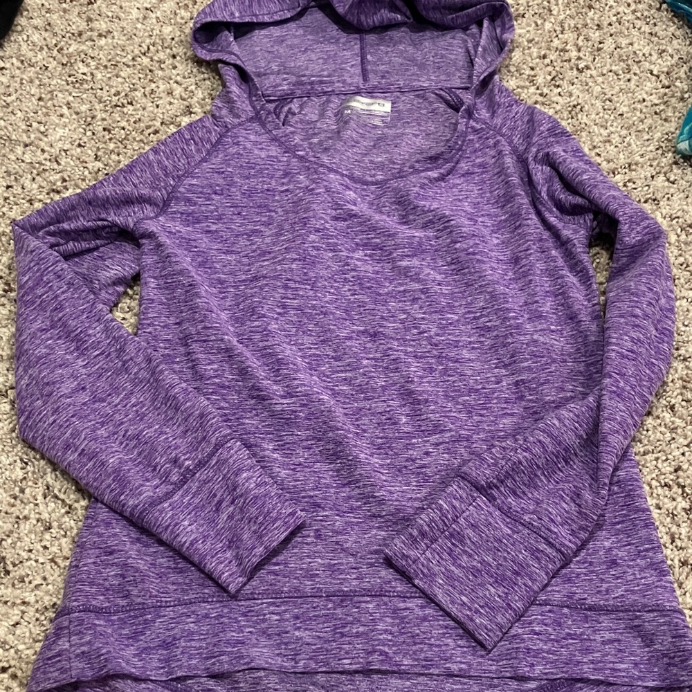 Layer 8 Girls Heathered Purple Hoodie Size Medium